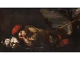 Schlafender Hirtenjunge by Bernhard Keilhau, oil on canvas, offered Dec 2023