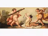 Drei Musizierende Putti by Gaspare Diziani, oil on canvas, sold Mar 2025