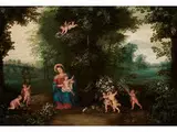 Maria mit dem Kinde by Jan Brueghel d. J., 1601 – 1678, oil on panel, sold Jul 2018