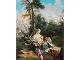 Les Amusements de la Campagne by François Boucher, oil on canvas, sold Mar 2024