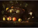 Und Kleinem Äffchen by Giovanni Stanchi Dei Fiori, oil on canvas, offered Sep 2019