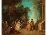 Galante Tanzszene im Park by Jean-Baptiste Pater, oil on canvas, offered Sep 2019