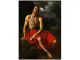 Lebensgrosses Bildnis des Heiligen Johannes Baptist by Cristofano Allori, oil on canvas, sold Sep 2017