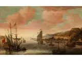 Hafenszene vor Südlicher Stadt by Jacob Knijff, oil on panel, sold Sep 2018