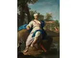 Die Jagdgöttin Diana in Landschaft by Jacopo Amigoni, oil on canvas, offered Apr 2018