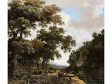 Italianisierende Waldlandschaft mit Jägern by Joris van der Haagen, oil on canvas, sold Jun 2024