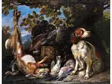 Jagdstillleben by David de Coninck, oil on canvas, sold Jun 2023