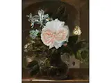 Kleiner Blumenstrauss in Glasvase by Johann Mathias Wurzer, oil on panel, offered Dec 2023