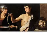 David mit dem Haupt des Goliath by Italienischer Caravaggist des 17. Jahrhunderts, oil on canvas, sold Sep 2024