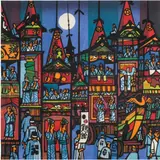 Gion Matsuri Carts by Clifton Karhu, 1978, woodcut, sold Apr 2024