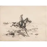 Boss of the Rancho," (1924) by Herman Wendelborg Hansen, etching, sold Apr 2024