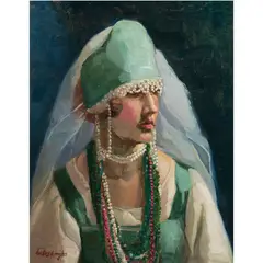 Russian Bride by Chee Chin S. Cheung Lee, circa 1920, oil on board, sold Apr 2024