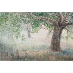Landscape with Trees by Chen Chi, watercolor, sold Apr 2024