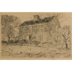 Untitled by Childe Hassam, etching, sold Apr 2024