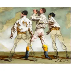 Jockeys by Frank N. Ashley, oil on board, sold Apr 2024