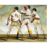 Jockeys by Frank N. Ashley, oil on board, sold Apr 2024