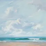 Clouds Over the Ocean by Elizabeth Tolley, oil on board, sold Apr 2024