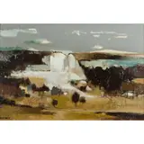 Landscape by Jean-Claude Bourgeois, oil on panel, sold Apr 2024