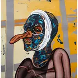 Untitled by Nathan Redwood, monotype with acrylic paint, sold Apr 2024