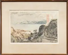 San Francisco by Max Pollak, etching and aquatint in colors, sold Apr 2024
