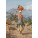 Girl with Waterpot by Niels Frederik Schiøttz-Jensen, 1921, oil on canvas, sold Apr 2024