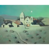 Carmel Mission Church by Ferdinand Burgdorff, 1949, oil on board, sold Apr 2024