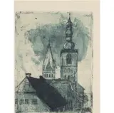 Petri- und Patrocli-Turm in Soest by Emil Nolde, 1906, etching with aquatint, sold Apr 2024