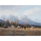 Tent Camp by Gene Speck, 1993, oil on board, sold Apr 2024