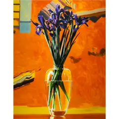 Orange Iris by Ben Schonzeit, 1993, acrylic on linen, sold Apr 2024