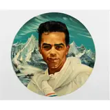 Johnny Mathis (Johnny Mathis Sounds of Christmas Album Cover) by Ralph Cowan, oil on linen affixed to board, sold Apr 2024