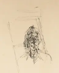 Untitled by Alberto Giacometti, Etching on Paper 19.5"x14 Image. Loose, sold Sep 2025