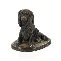Cavalier King Charles Spaniel by Carlos Neto, bronze stamped, sold Aug 2026