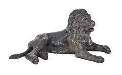 Untitled by Jean Doyle, bronze figurine of a recumbent lion, sold Aug 2026