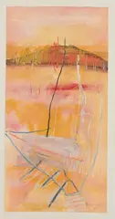 Landscape with Mountain by Fred Schimmel, oil and pastel on paper, sold Aug 2026