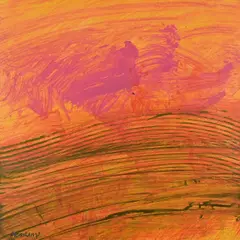 Abstract Landscape by Paul Blomkamp, acrylic on paper, sold Aug 2026