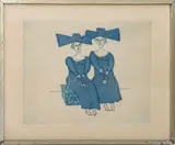 Ladies in Blue by Benjamin Levy, Etching and Aquatint, sold Jul 2025