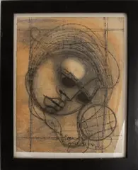 Modernist Figure by Ben Macala, 1982, Charcoal on Paper, sold Jul 2025