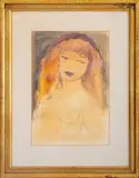 Girl with Red Hair by Étienne Ret, Oil on Paper, sold Jul 2025