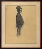 Portrait of a Pregnant Woman by Harvey Dinnerstein, 1964, Charcoal on Paper, sold Jul 2025