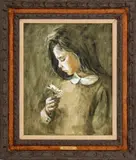 Portrait of a Young Girl by Frank Palmieri, Oil on Masonite, sold Jul 2025