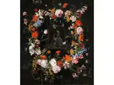 Madonnenbild im Blumenkranz by Hieronymus Galle d. Ä., 1625 – um 1679, oil on canvas, offered Sep 2021