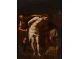 Christus an der Geisselsäule by Italienischer Caravaggist des 17. Jahrhunderts, oil on canvas, sold Jul 2018