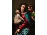 Madonna mit Kind und Einem Schutzengel by Domenico Bartolomeo Ubaldini il Puligo, oil on panel, offered Jun 2019