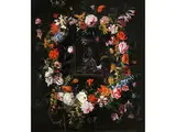 Ä., 1625 - 1679 Madonnenbild im Blumenkranz by Hieronymus Galle d. Ä., 1625 - 1679, oil on canvas, offered Dec 2016