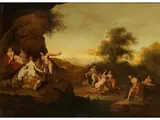 Das bad der Jagdgöttin Diana by Cornelis van Poelenburgh, oil, offered Apr 2018