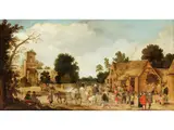 Buntes Dorftreiben by Pieter van der Hulst d. J., oil on panel, offered Mar 2024