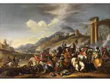 Schlachtenbild mit Geharnischten Reitern by Salvator Rosa, oil on canvas, sold Sep 2021
