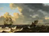 Englische Segelschiffe auf Rauer see by Jacob Adriaensz Bellevois, oil on panel, offered Jun 2021