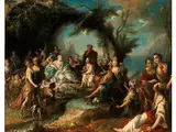 Disputation im Kreis der Antiken Musen by Jean Raoux, oil on canvas, offered Jul 2015
