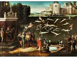 Das Martyrium des Heiligen Leodegar von Autun und Anderer Märtyrer by Lucas Gassel, oil on panel, sold Jun 2019